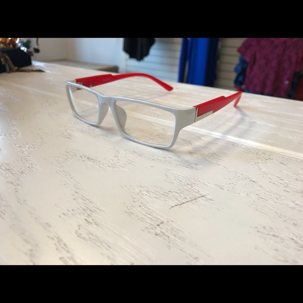 Unisex Red & White Stylish Glasses